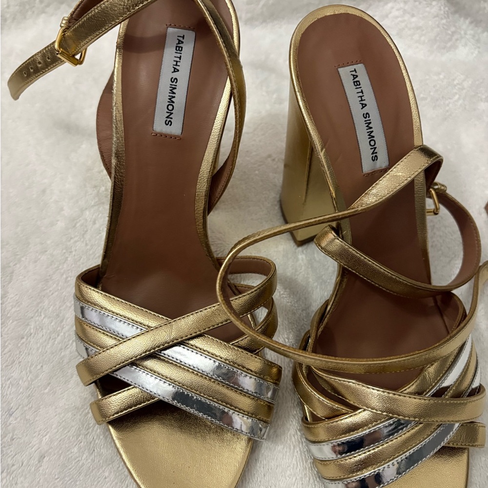 Tabitha Simmons Metallic Gold and Silver Heels